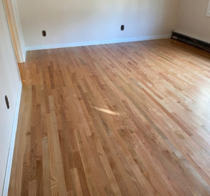 Red oak flooring installed in Wilmington, MA