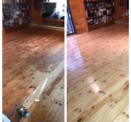 Wood floor refinishing old pine floors in Harvard