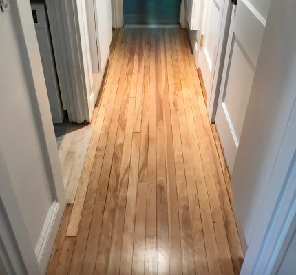 100 year old maple wood floors refinished in Cambride, MA