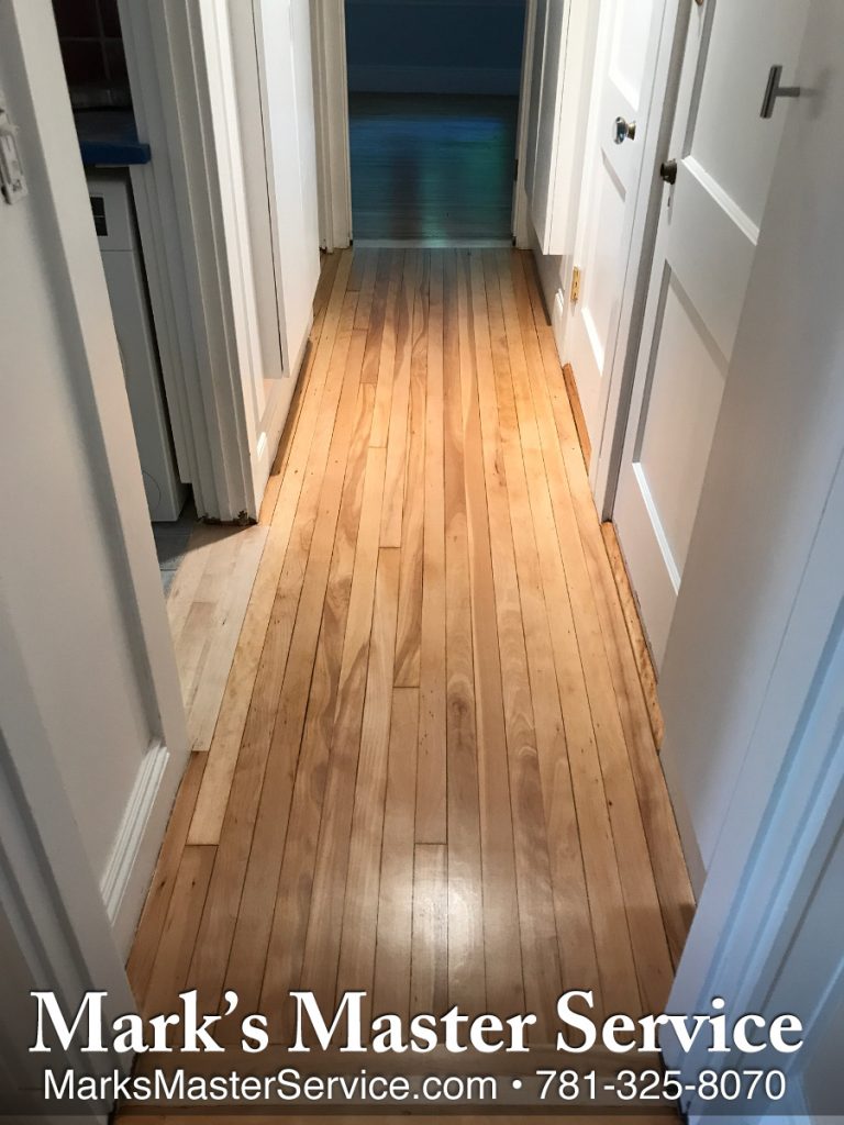 100 year old maple wood floors refinished in Cambride, MA