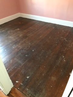 Refinished an apartment wood floor in Medford MA