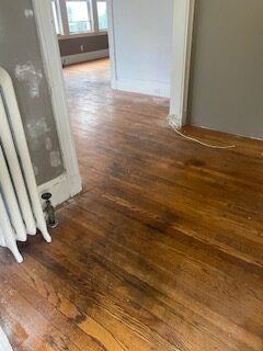New Condo owners in Somerville needed their nasty, old wood floors sanded/dark stained and refinished….they were over joyed at the transformation!
