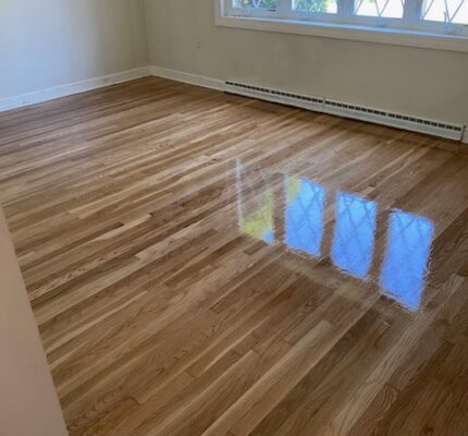 Homeowner in Billerica needed their living room, floor, sanded and refinished